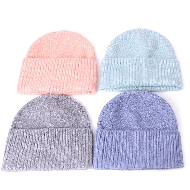 Зимняя шапка для женщин и мужчин плотные теплые вязаные крючком шапки однотонные