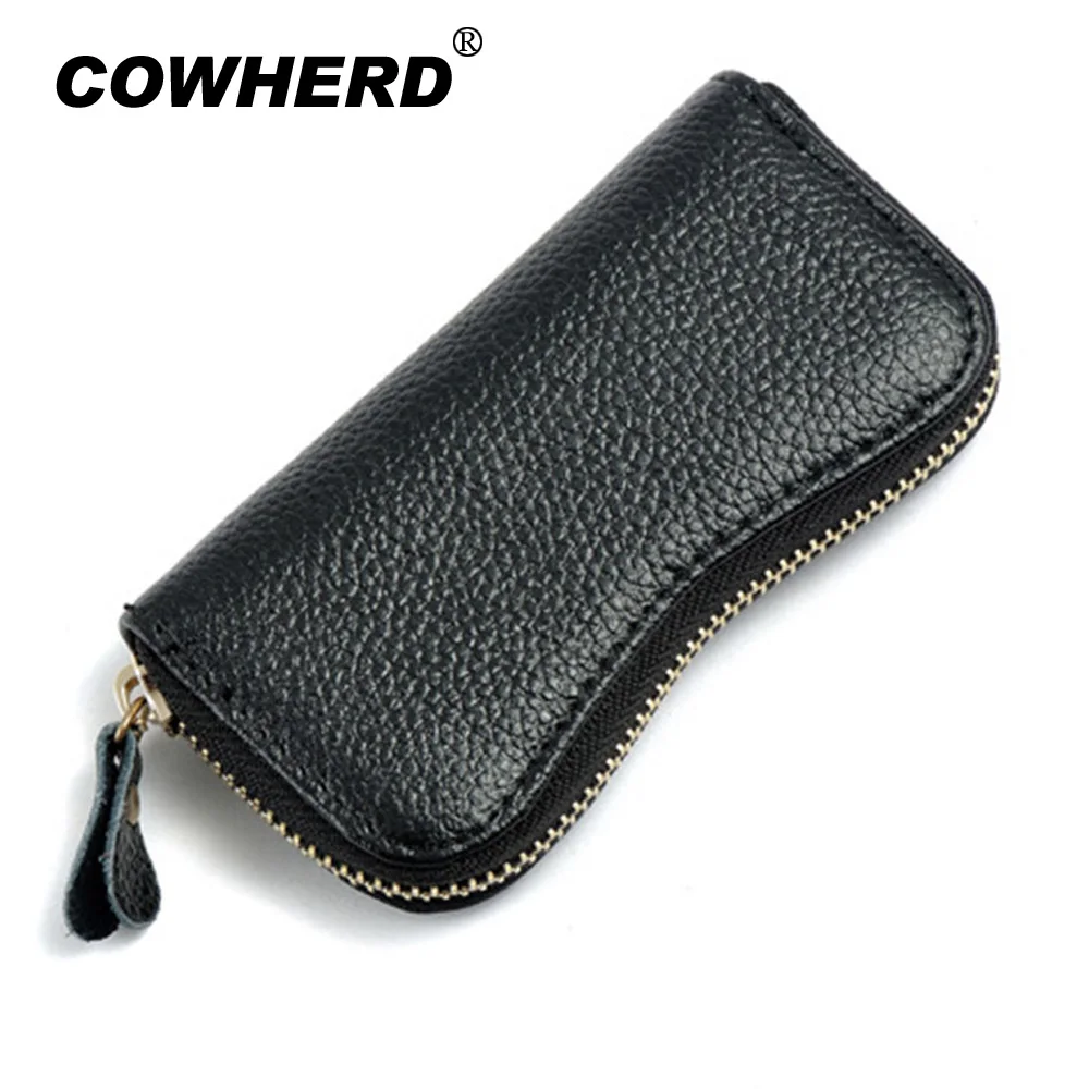 Женский автомобильный держатель для ключей из натуральной кожи сумка на молнии