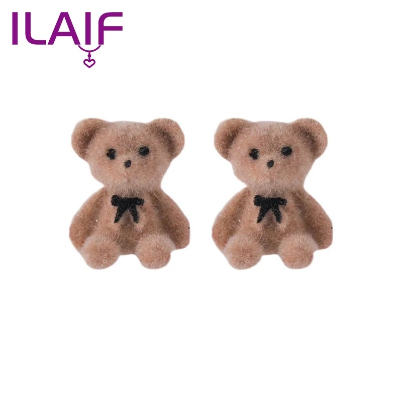 

New Korea Plush Earrings Cute Bowknot Bear Ms. Exquisite Earrings Fashion Plush Earrings Ornaments Christmas Gifts