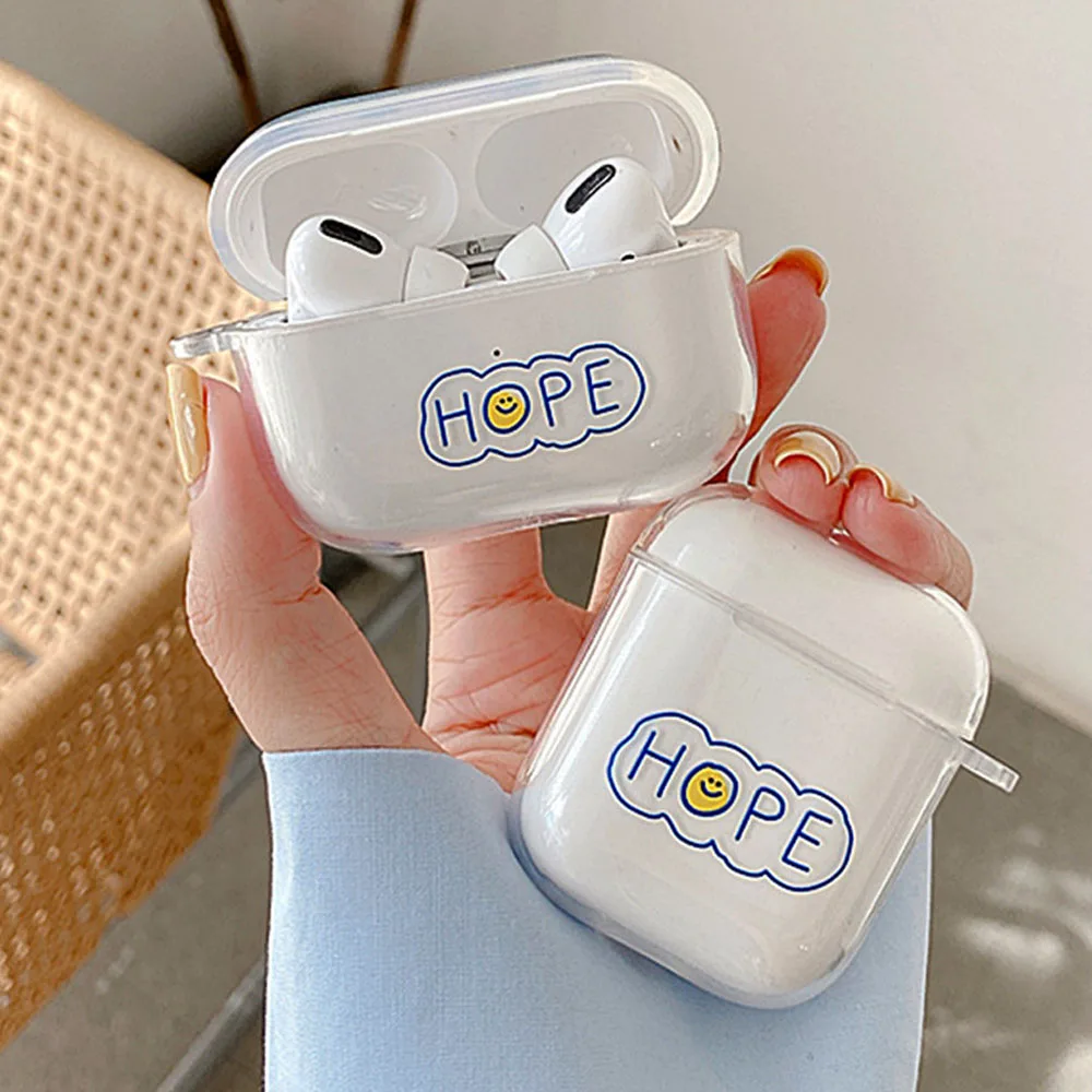 Мягкий чехол для наушников из ТПУ Airpods pro 3 прозрачный защитный милый Catoon Apple 1 или 2
