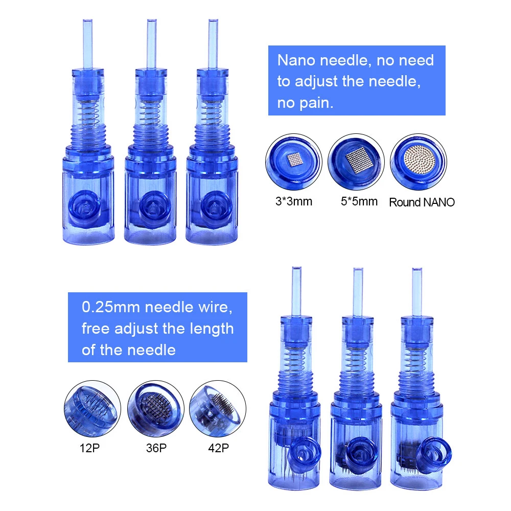 

40PCS Nano Cartridge Needles Electric Needles Bayonet For Auto Tattoo Needles Supply