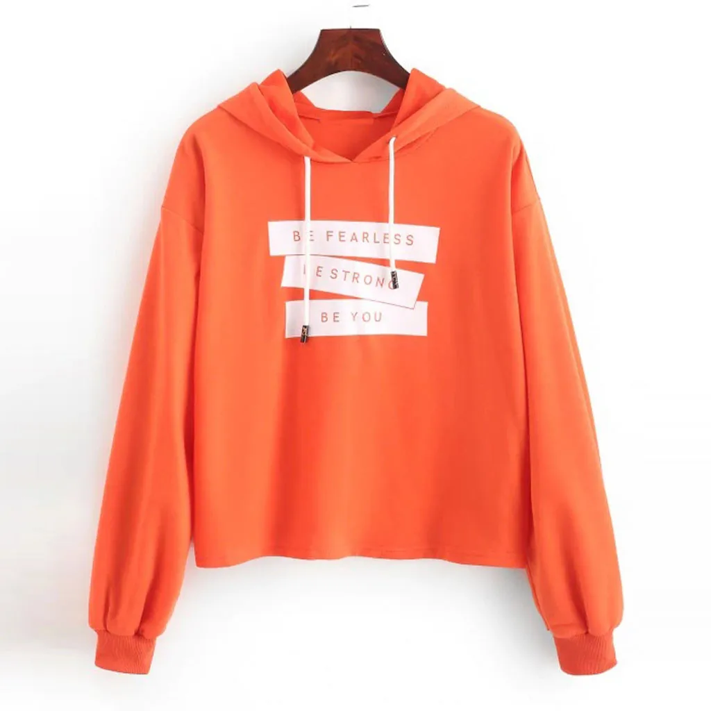 Женская толстовка с капюшоном JAYCOSIN оранжевая Толстовка большого размера