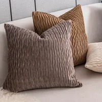 2 Pcs/lot Decorative Cushion Covers for Bedroom Solid Blue Beige Brown Grey Striped Throw Pillow Cover Pillowcase 45x45cm