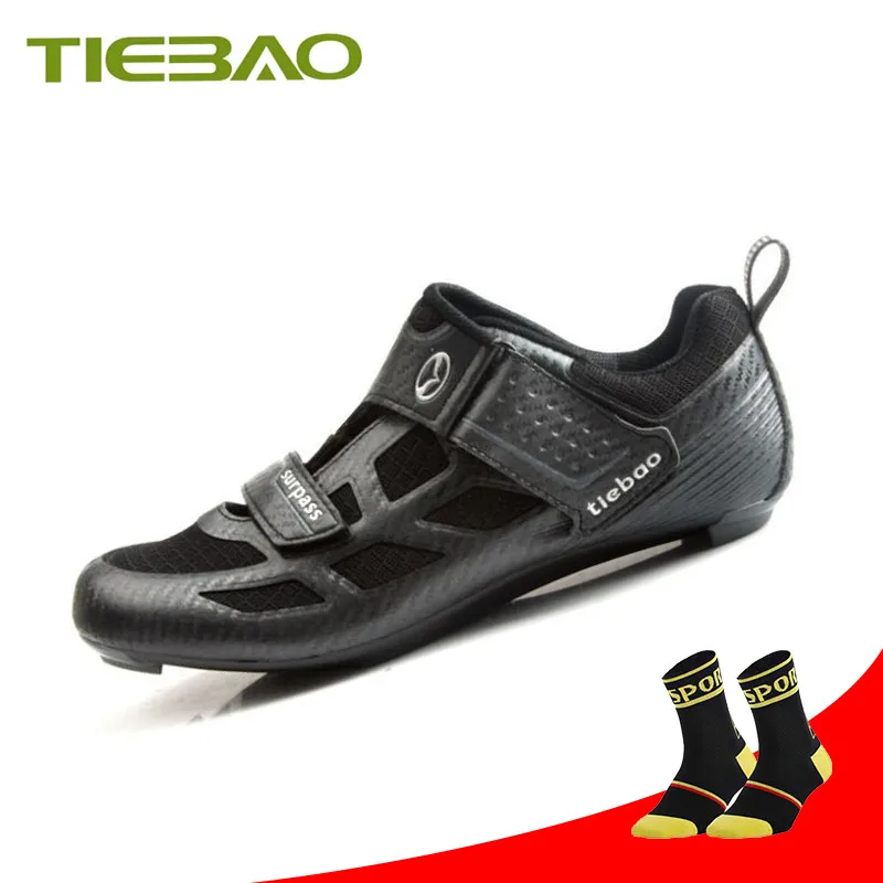 socks with 1815 B Tiebao sapatilha ciclismo велосипедная обувь для триатлона Мужская дышащая обувь для шоссейного велосипеда суперзвезда спортивная обувь для верховой езды - Цвет: socks with 1815 B