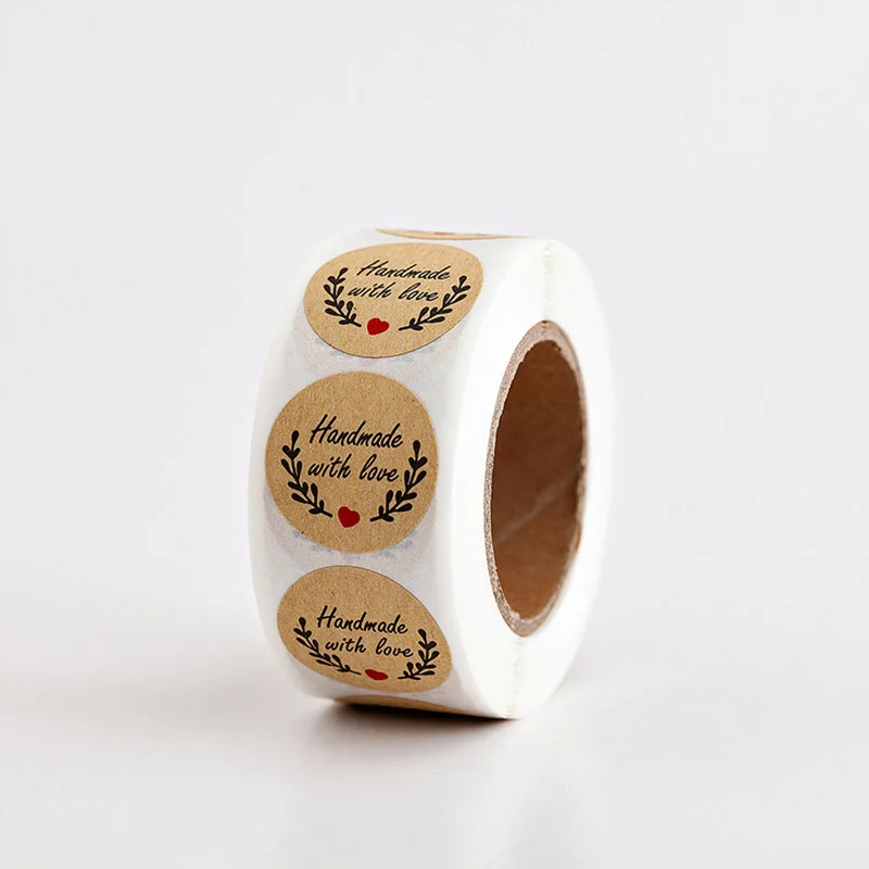 500 шт. круглые наклейки из крафт бумаги 2 5 см|Подарочные сумки и упаковка| |