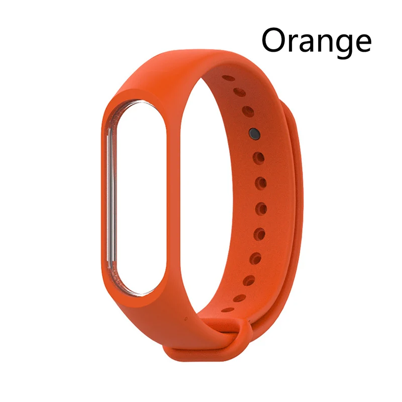 Силиконовый ремешок для Xiaomi mi Band 3 4 ремешок для спортивных часов часы умный Браслет сменный ремешок для mi Band 3 умный Браслет - Цвет: Orange