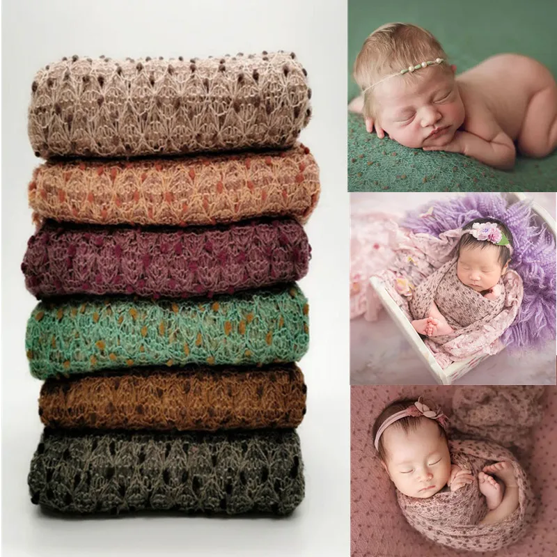 Реквизит для фотосъемки новорожденных детские вязаные пеленки тканевые