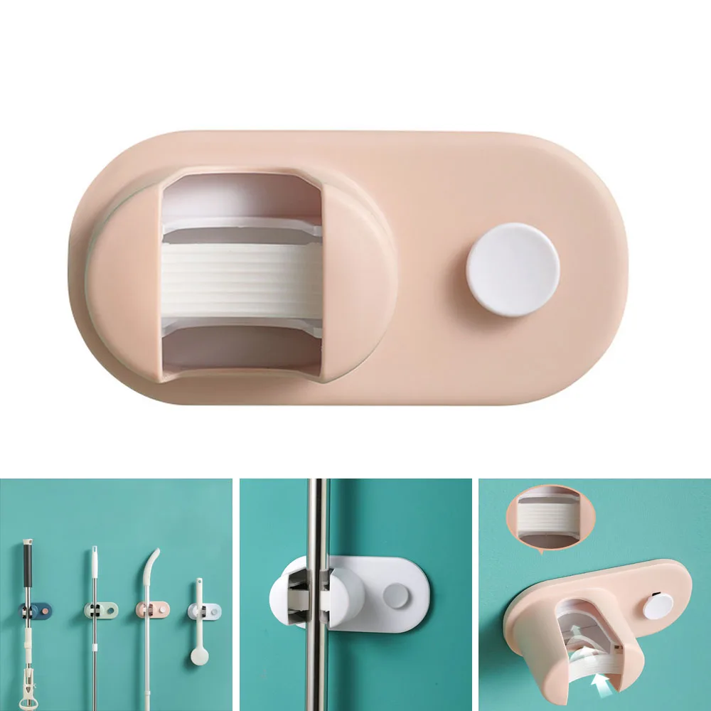 

Mop Hook Bathroom Hook Wall Hook Wall-mounted Punch-free Broom Holder Multifunctional Mop Storage Rack Powerful Broom Clip