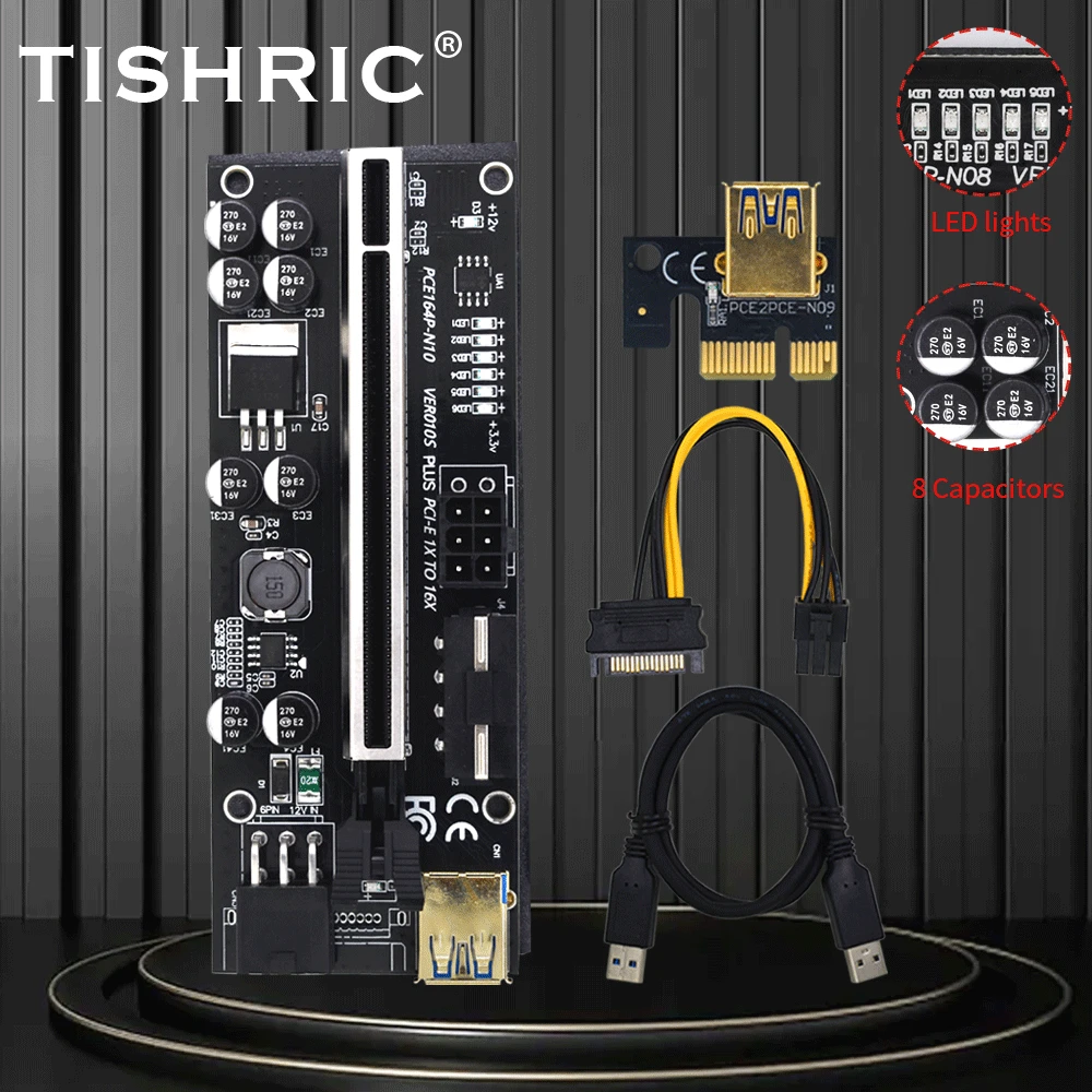 Кабель для майнинга биткоинов TISHRIC PCIE Riser 010s Plus PCI-E VER010S | Компьютеры и офис