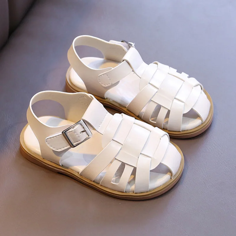 Сандалии для девочек летние уличные мягкие резиновые сандалии с перекрестными