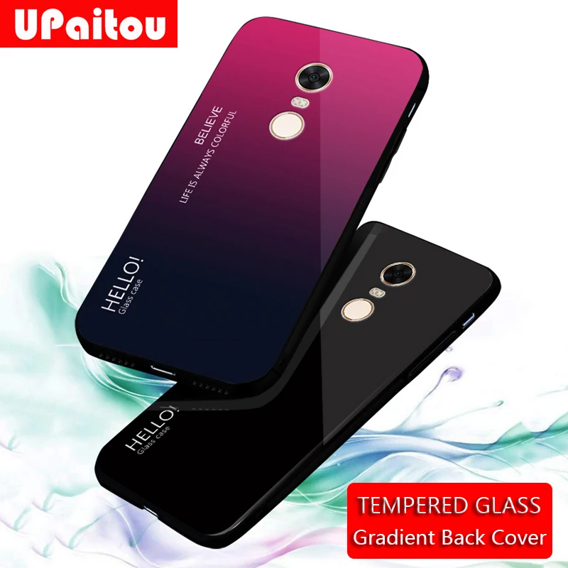 Чехол UPaitou из закаленного стекла для Xiaomi Redmi 8A K20 4 4X Note 8 CC9 10 7 7s Pro 6A 7A мягкий чехол