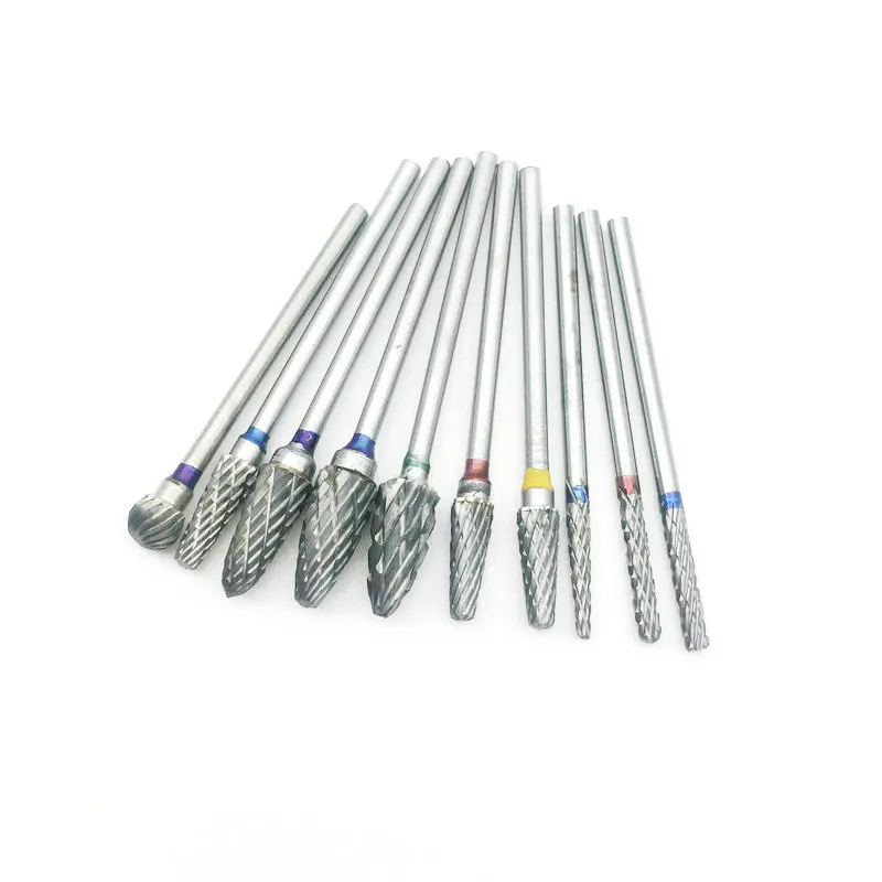 10 шт./коркор. набор резцов из карбида вольфрама боры для удаления и полировки