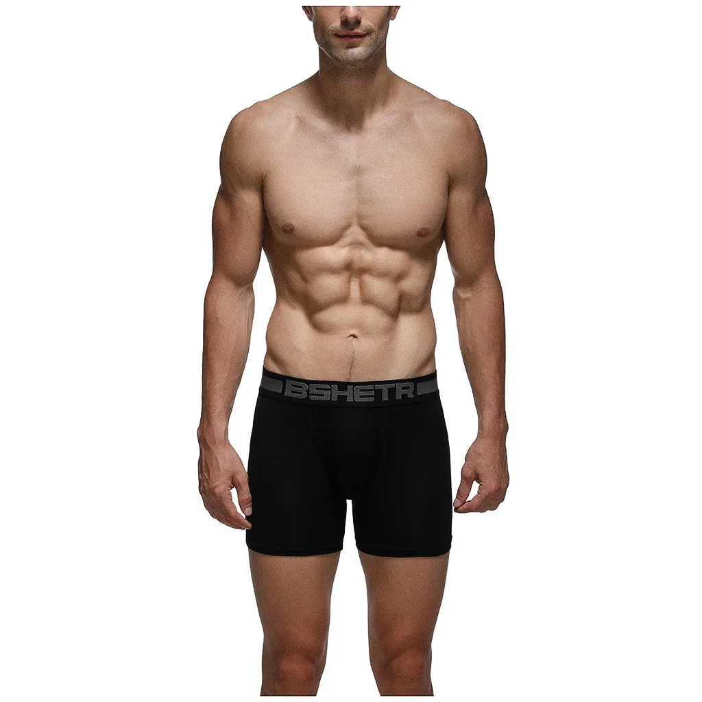 Мужские мягкие трусы однотонные шорты сексуальное нижнее белье термобелье для