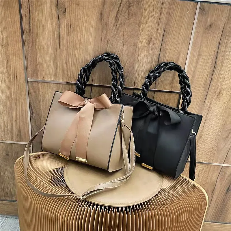 

Bolsa de ombro feminina, bolsa de ombro com alça superior da moda, para mulheres, grande capacidade, com lacinho, de desig