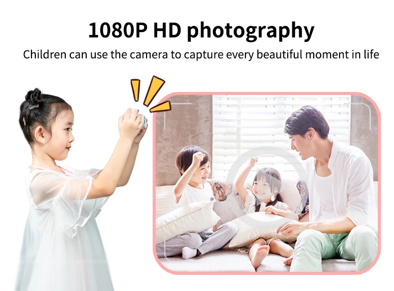 Детская цифровая камера 30MP 2,4 дюймовый ips экран 1080P HD видео селфи мини SLR детская игрушка камера для рождественских подарков Minibear
