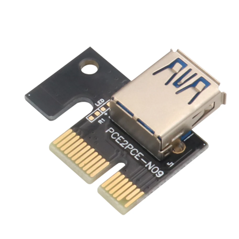 

PCIE Riser 1x to 16x Express Extension 6Pin Powered Riser Adapter Card with temperature sensor for Bitcoin GPU Mining Video Card