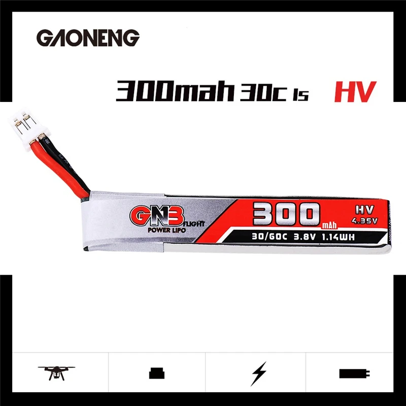 1 шт. GAONENG GNB 1S 300 мАч 3 8 в 30C/60C LiHV Lipo аккумулятор PH2.0 разъем для UK65 US65 Happymodel Mobula7Snapper