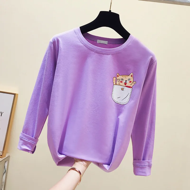 Женская футболка с длинным рукавом Новинка весна осень подходящая ко всему