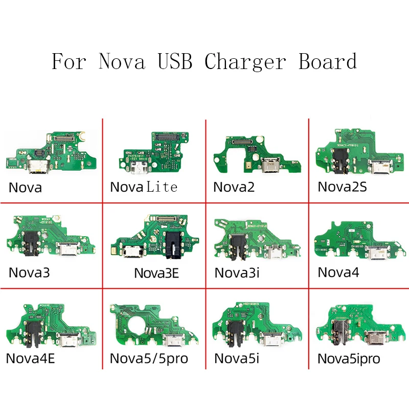 

USB Charger Charging Port Dock Connector Board Flex Cable Microphone Mic For HuaWei Nova 4E 4 3 3I 3e 2S 2i 2 Plus 5 5I Pro