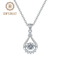 gems ballet 925 sterling silver pendant for women wedding 0 5ct d color twinkle moissanite dancing diamond pendant necklace