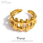 Кольцо Yhpup из нержавеющей стали, массивное, металлическое, золотое, 18 карат, водонепроницаемые украшения