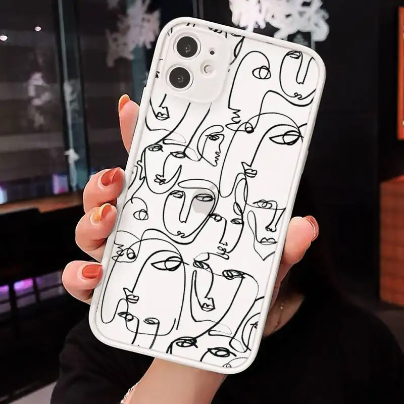 

Funny Face Abstract art Cartoon Phone Cases matte transparent For iphone 7 8 11 12 plus mini x xs xr pro max cover