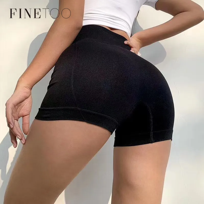 

Sexy Leggings Women Cotton High Waist Elastic Shorts Comfortable Pure Color Slim Knee-Length Bikeshorts Female