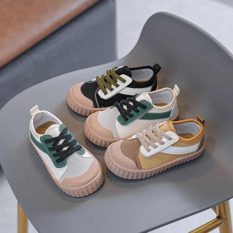 

New Girls Boys Canvas Shoes Toddler Baby Soft Bottom Casual Shoes Flats Sports Shoes Sneakers Cartoon Kids Spring Autumn 3-8Y