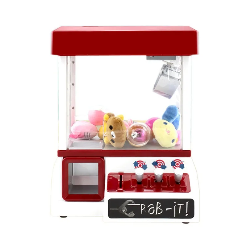 Máquina de garra de Arcade, máquina expendedora de juegos de grulla operada por muñecas con Clip de moneda, juguetes de entretenimiento, juego de mesa portátil con garra de caramelo