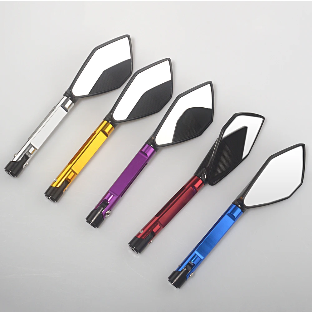 

Pair Motorcycle Aluminum Rearview Mirror 8mm 10mm Universal Side Mirrors For Honda Suzuki Yamaha Kawasaki