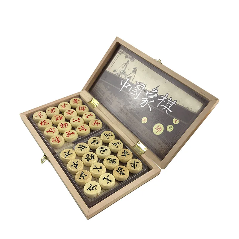 Easytoday традиционные китайские шахматы набор деревянных игр однотонная деревянная