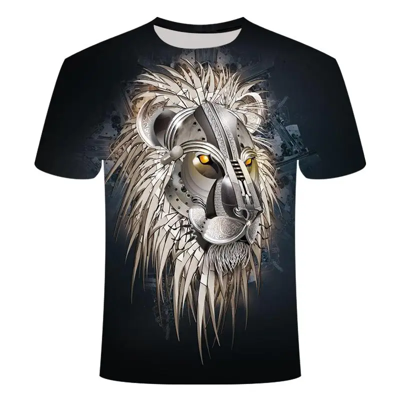 New Lion king 3d T-shirt Animal Shirt Camiseta T Men Funny Mens Clothing Casual Fitness Tee Top Tiger Tshirt Man Big Size | Мужская