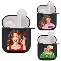 silicone cover for airpods 12 earphone fashion make money girl woman protector fundas airpods case air pods charging box bags