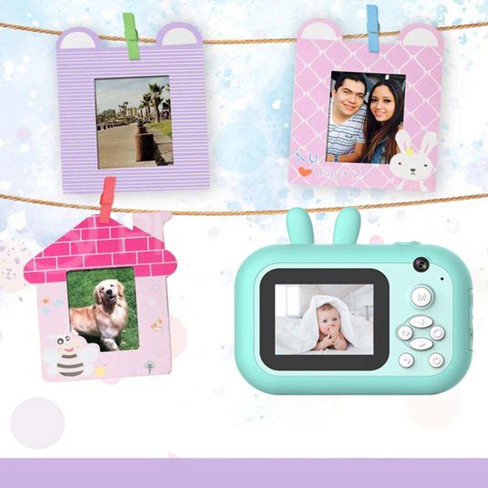 Kids Instant Print Camera Photo Printer 2.4inch IPS Screen Child Camcorder Camera Toy with Thermal Paper Children Best Gift