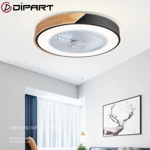 LED Fans Invisible Leaves Ultra-thin Ceiling Fan Lights Dimming Remote Control Modern Smart Living Room Bedroom Ceiling round