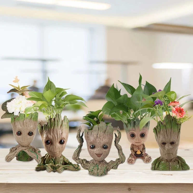 

Flower Pot Statue Planter Holders Figurine Tree Man Model Toy For Kids Fairy Garden Flowerpot Pen Holder Crafts Home Decor