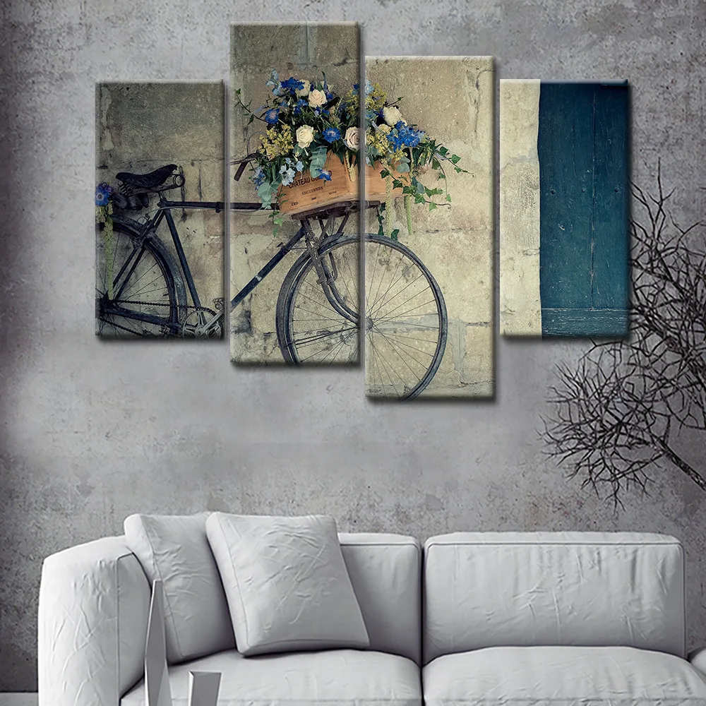 

High-Definition Micro Spray Quadruple Landscape Ocean Wave Decoration Painting Modular Pictures Of Home Decoration Painting