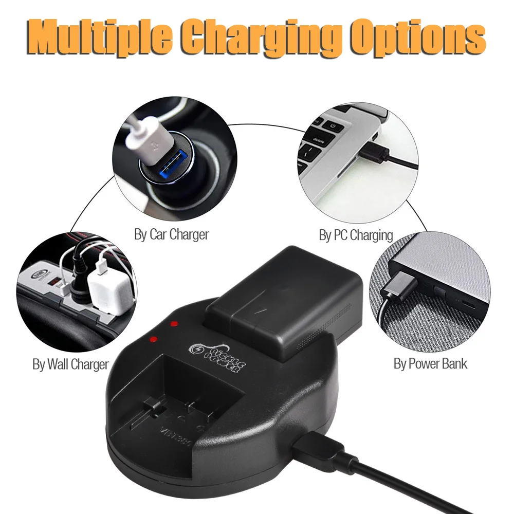 Аккумуляторная батарея 1950 мАч 2 шт. + двойное зарядное устройство USB для Panasonic VW VBT190