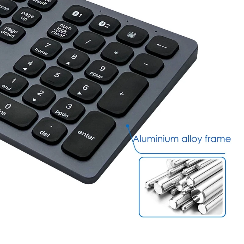 

C-Type Wireless Bluetooth/USB 3.0 Ultra-Thin Keyboard, for MacOS, Android, Windows-Gray
