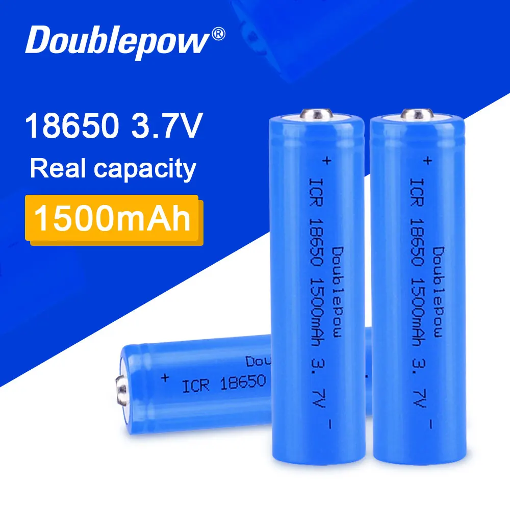 4 шт. 100% оригинальный аккумулятор Doublepow 18650 3 7 в 1500 мАч литий ионная аккумуляторная