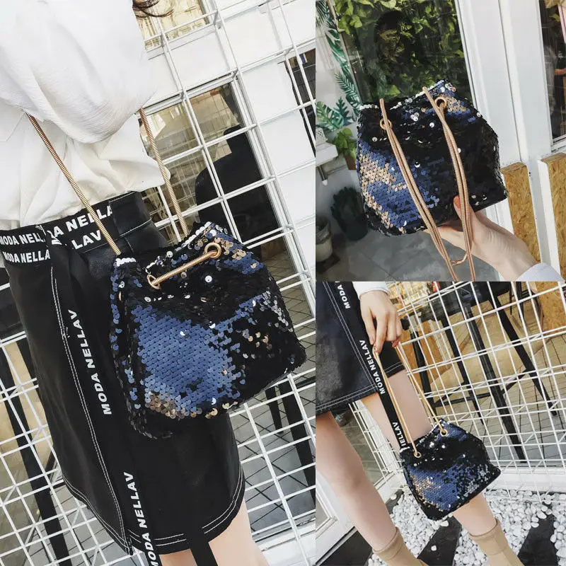 Популярная сумка на плечо с блестками тоут мессенджер через женская модная