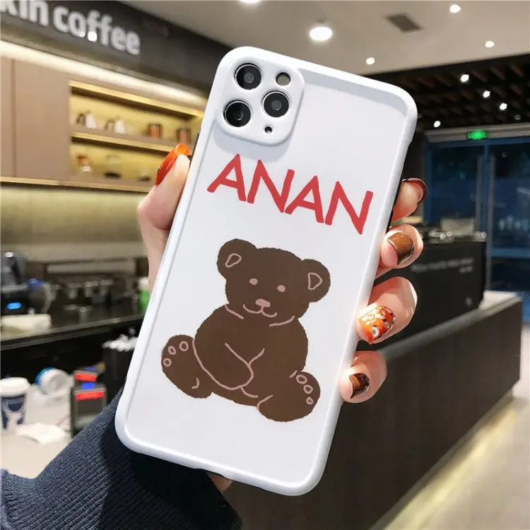 iPhone 8Plus Case X Cover Cartoon Anan Bear Scrub New arrival IMD se 2020 silicon xr Xs MAX 7 accessories | Мобильные телефоны и
