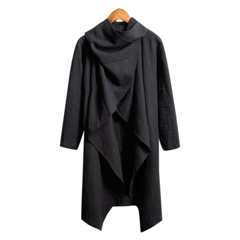 

Men's Fashion Trench Coat Cloak Solid Pullover Irregular Long Coat Cloak Cape Jacket Casual Top Men Clothing Plus Size