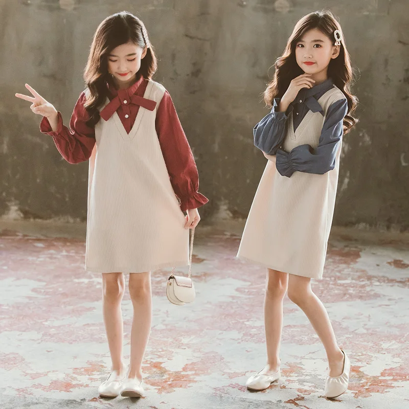 

Осеннее платье для девочек 2021, свободные платья для девочек, Осеннее детское платье-рубашка, наряды для маленьких девочек 10, Детские праздни...