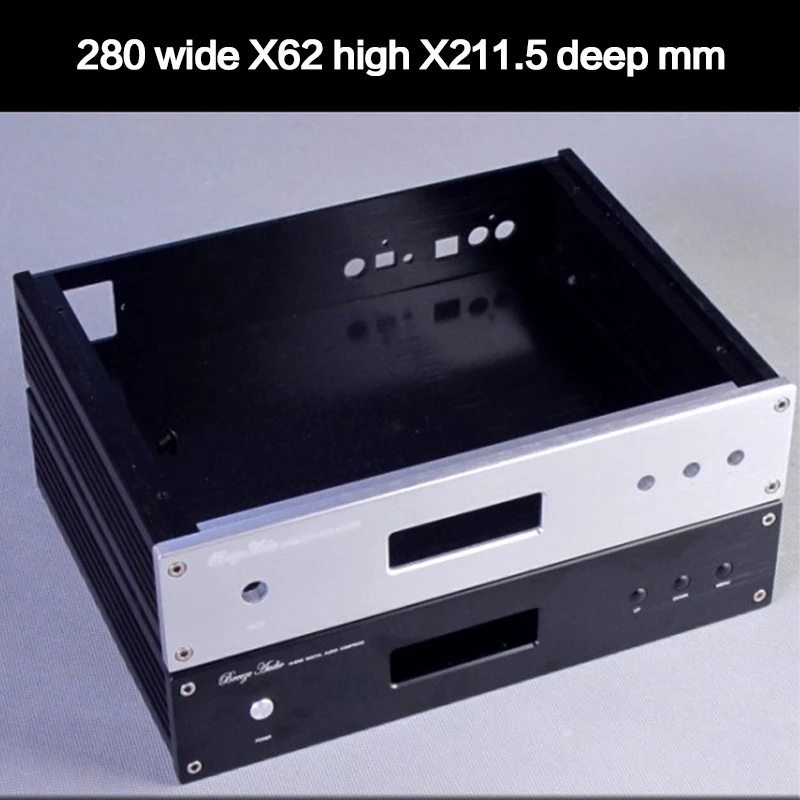 

KYYSLB 280*62*211.5mm 2806R All Aluminum DAC Amplifier Chassis Box House DIY Enclosure with ES9018/AK4399 Amplifier Case Shell