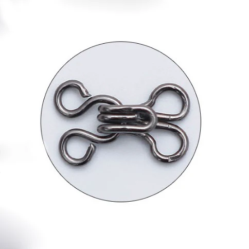 Серебристый/черный 10 шт./лот тканевый крючок и застежка для глаз 11 5 17 мм