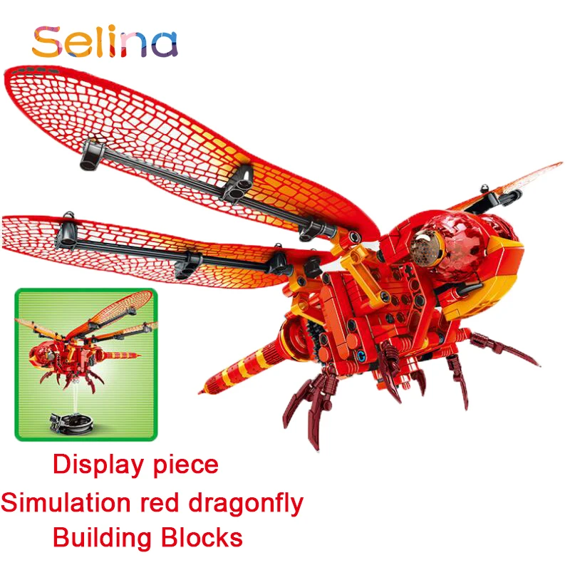 Конструктор бамбель с имитацией насекомых Красная стрекоза | Игрушки и хобби