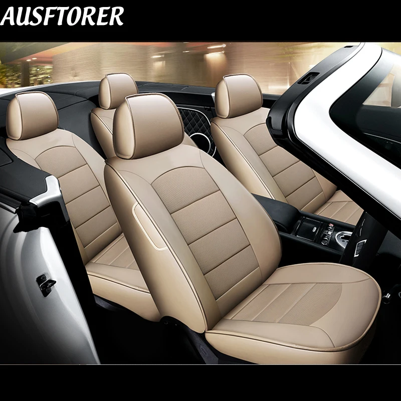 Чехлы из воловьей кожи на сиденья для Ford Mustang 2015 2016 2017 2019 аксессуары чехлов