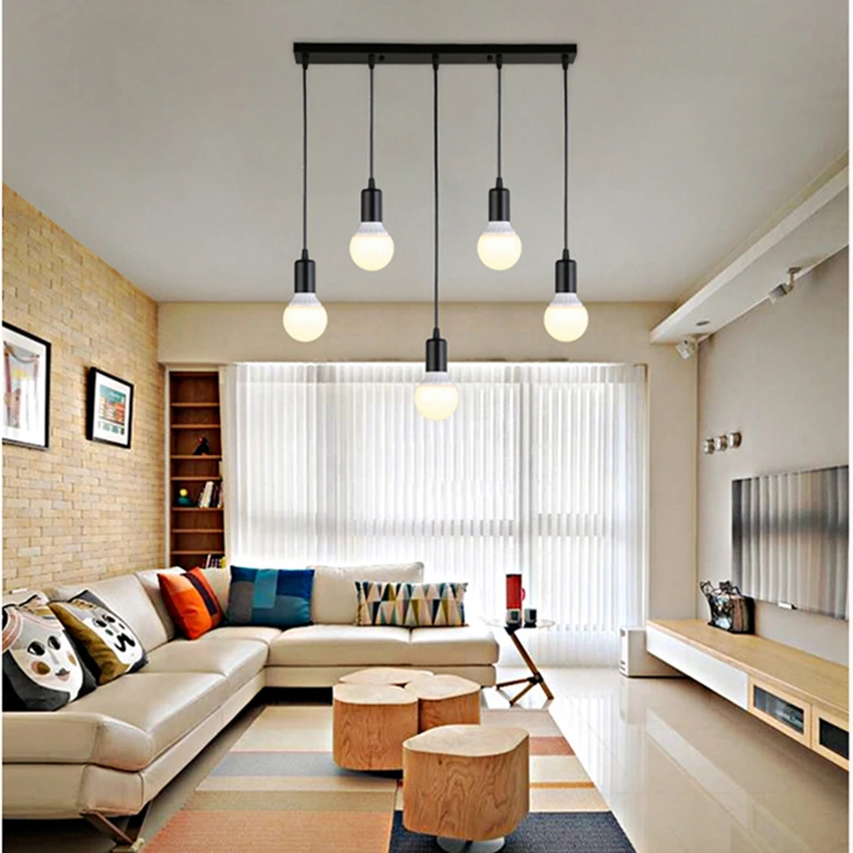 

Modern Simple Hanging Lamp Wire Line Living Room Pendant Light Kitchen Hanging Lamps Dinning Room Lights 3 Home Decoration Metal