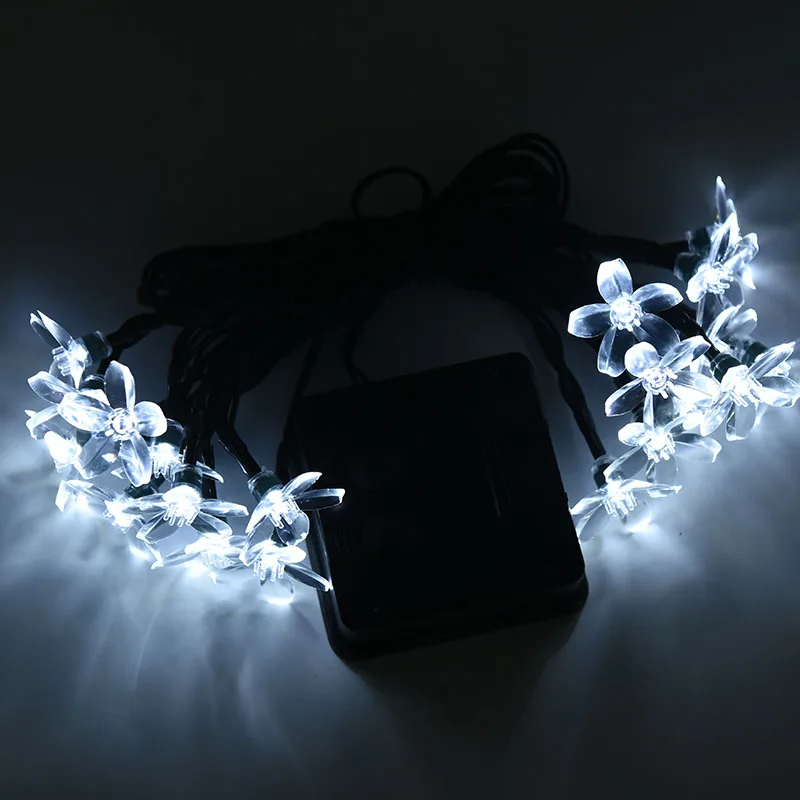 

Christmas Decor 1pc Peach Flower Solar Lamp Power LED String Lights 6V For Outdoor 5m/8m/10m